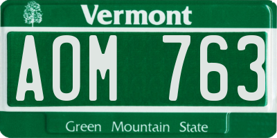 VT license plate AOM763