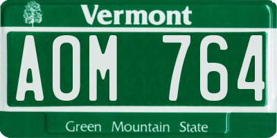 VT license plate AOM764