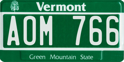 VT license plate AOM766