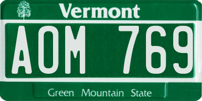 VT license plate AOM769