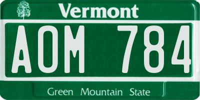 VT license plate AOM784