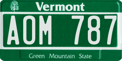 VT license plate AOM787