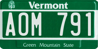 VT license plate AOM791
