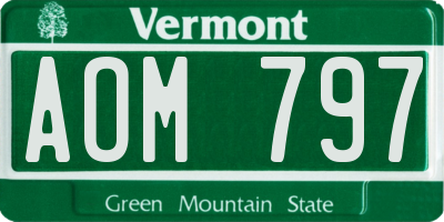 VT license plate AOM797