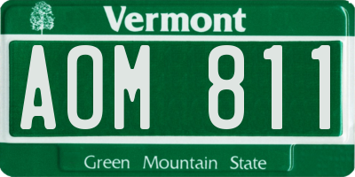VT license plate AOM811