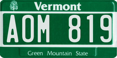 VT license plate AOM819