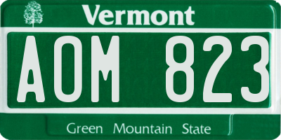 VT license plate AOM823