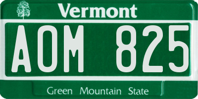 VT license plate AOM825