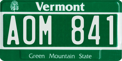 VT license plate AOM841