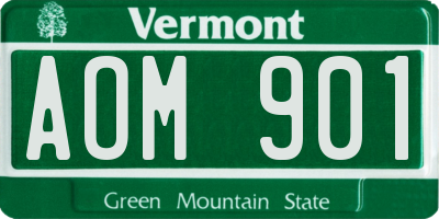 VT license plate AOM901