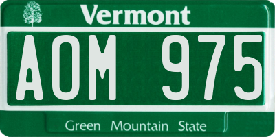 VT license plate AOM975