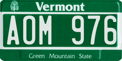 VT license plate AOM976