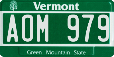VT license plate AOM979