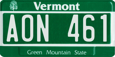 VT license plate AON461