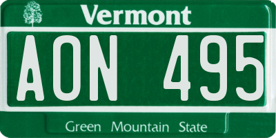 VT license plate AON495