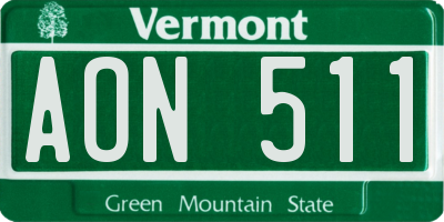 VT license plate AON511