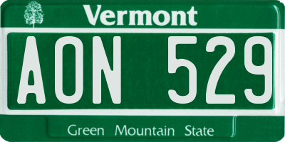 VT license plate AON529