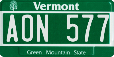 VT license plate AON577