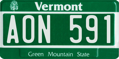 VT license plate AON591