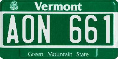 VT license plate AON661