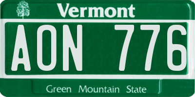 VT license plate AON776