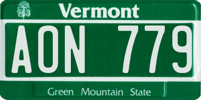 VT license plate AON779