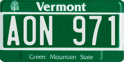 VT license plate AON971