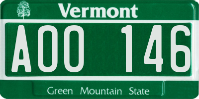 VT license plate AOO146