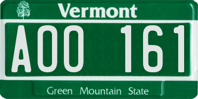 VT license plate AOO161