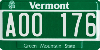 VT license plate AOO176