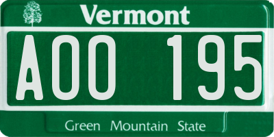VT license plate AOO195