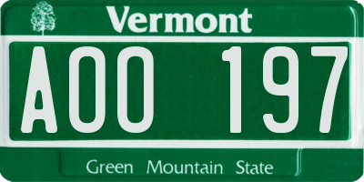 VT license plate AOO197