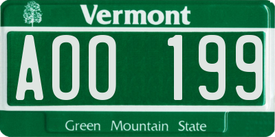 VT license plate AOO199