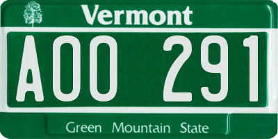 VT license plate AOO291