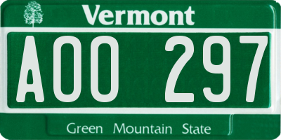 VT license plate AOO297