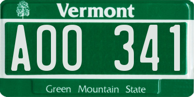 VT license plate AOO341