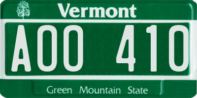 VT license plate AOO410