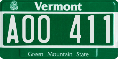 VT license plate AOO411