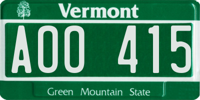 VT license plate AOO415