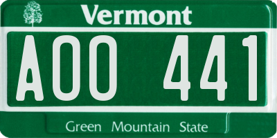 VT license plate AOO441