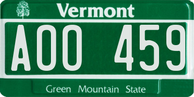 VT license plate AOO459
