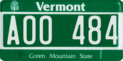 VT license plate AOO484