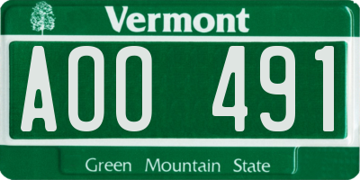 VT license plate AOO491