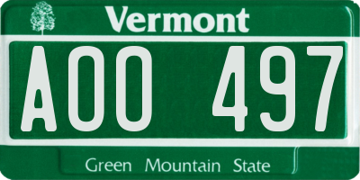 VT license plate AOO497