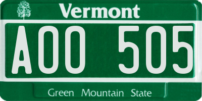 VT license plate AOO505