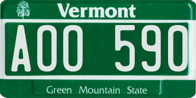 VT license plate AOO590