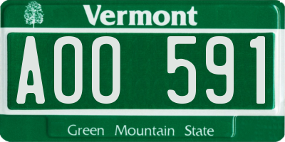 VT license plate AOO591