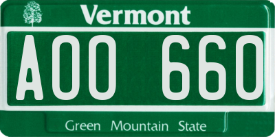 VT license plate AOO660