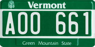 VT license plate AOO661