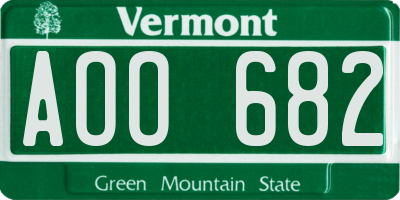 VT license plate AOO682
